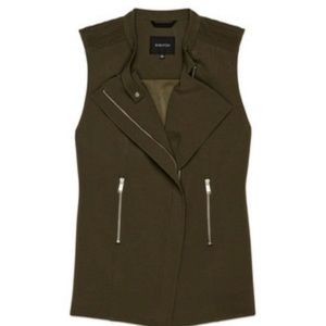Aritzia Babaton Women’s Zip Up Redford Moto Vest Green Olive Moss Size 4